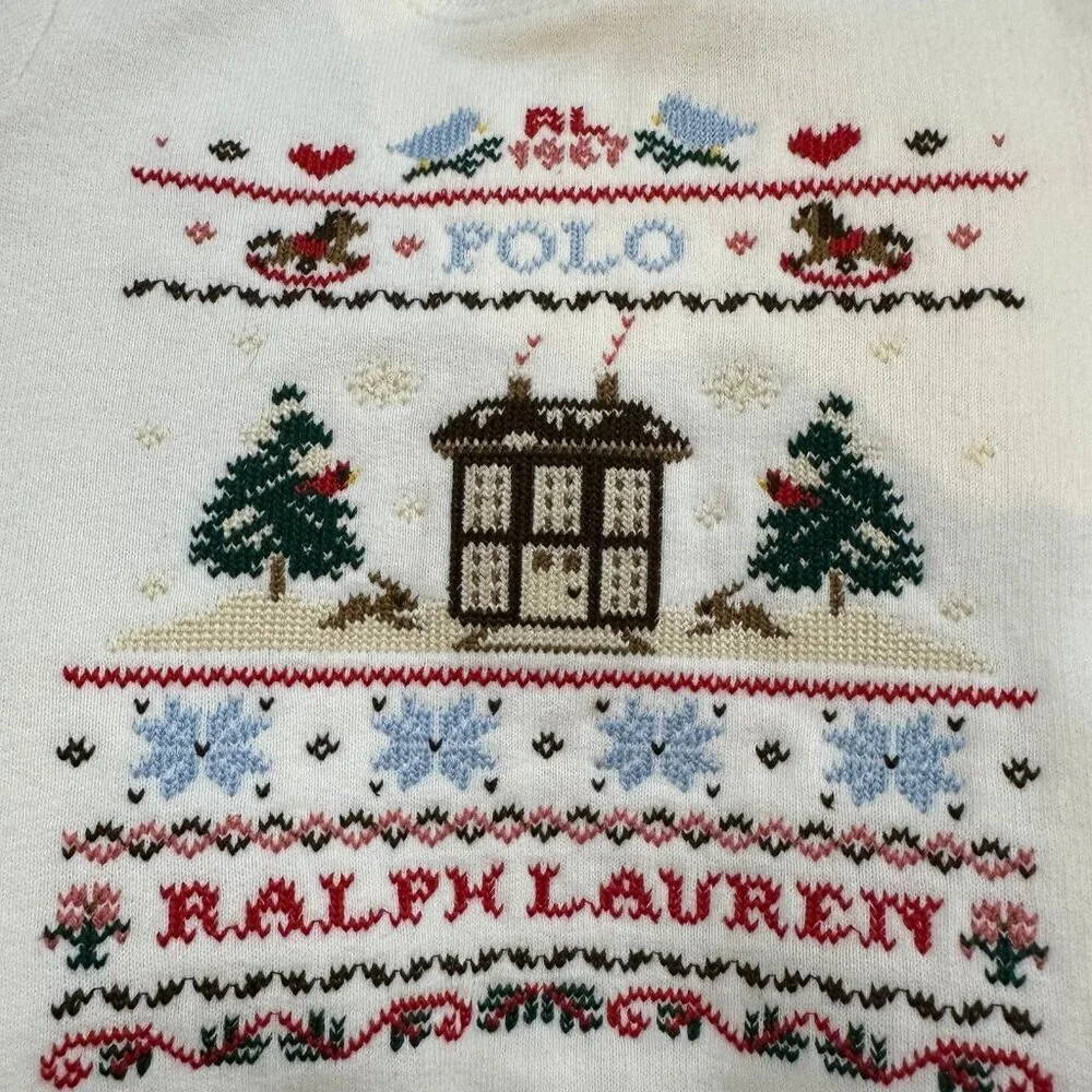 Ralph Lauren Embroidered Fleece Holiday Sweatshirt